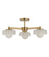 Thistle Pendant Ceiling Light Brushed Aged Brass Plate & Handmade Champagne Glass 3x E14-8