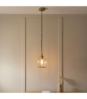 Pillaro Table Lamp Brushed Aged Brass Plate & White Marble E14-2