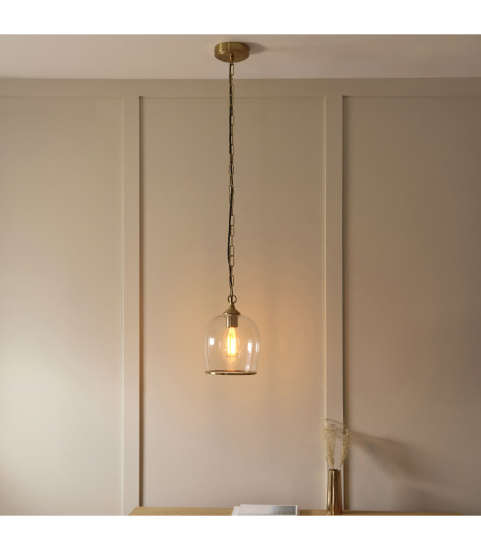 Pillaro Table Lamp Brushed Aged Brass Plate & White Marble E14-2