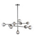Grosseto Multi Arm Pendant Ceiling Light Black Chrome Plate & Smoked Mirror Glass 10 x 5W LED G9-1