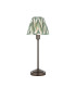 Rise Antique Bronze Plate Table Lamp with Cotswold Green Fabric Zigzag Shade 16cm 7W LED E14-1