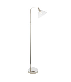 Bellora Glass Floor Lamp Bright Nickel Plate & Clear Glass 10W LED E27-1