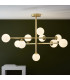 Grosseto Multi Arm Pendant Ceiling Light Satin Brass Plate & Gloss White Glass 10 x 5W LED G9-3