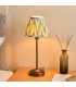 Rise Antique Bronze Plate Table Lamp with Cotswold Green Fabric Zigzag Shade 16cm 7W LED E14-4