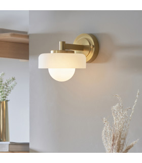 Alderley Wall Lamp Brushed Aged Brass Plate & Clear Glass 2x E14-2