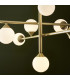 Grosseto Multi Arm Pendant Ceiling Light Satin Brass Plate & Gloss White Glass 10 x 5W LED G9-4
