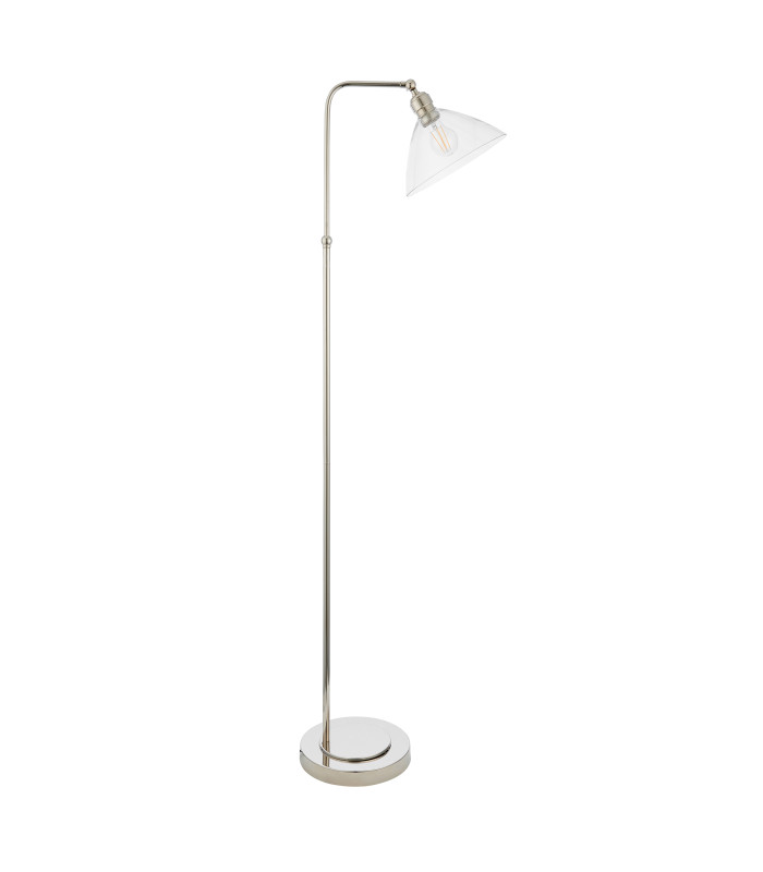 Bellora Glass Floor Lamp Bright Nickel Plate & Clear Glass 10W LED E27-6