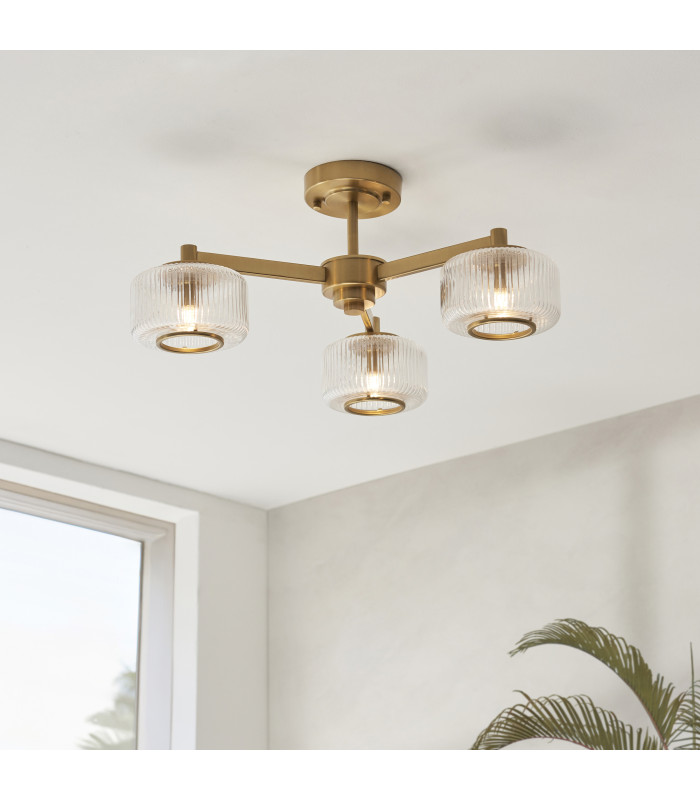 Livorno Cluster Pendant Ceiling Light Bright Nickel Plate & Clear Glass 7x E27-3