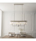 Ascoli Bar Pendant Ceiling Light Bright Nickel Plate & Clear Cut Glass 4 x 6W LED E14-2
