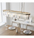 Ascoli Bar Pendant Ceiling Light Bright Nickel Plate & Clear Cut Glass 4 x 6W LED E14-3