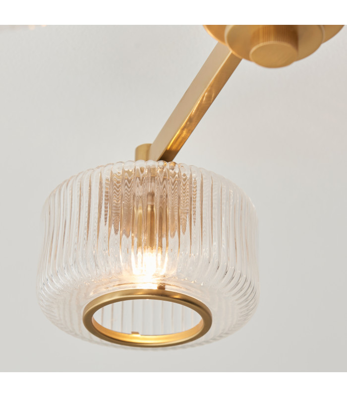 Livorno Cluster Pendant Ceiling Light Bright Nickel Plate & Clear Glass 7x E27-6