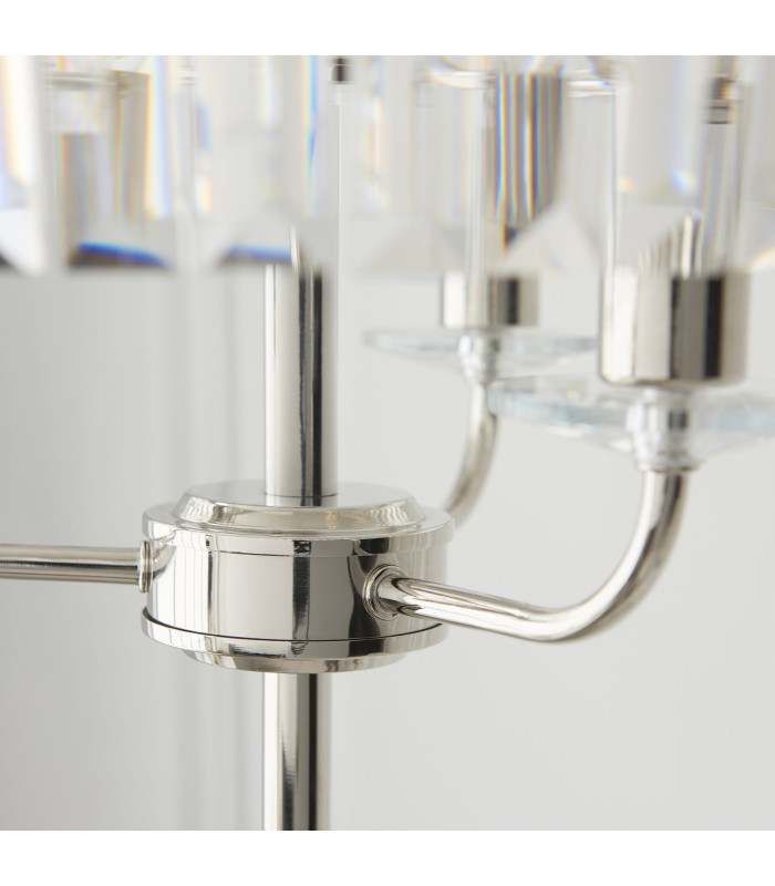 Ascoli Glass Floor Lamp Bright Nickel Plate & Clear Cut Glass 3 x 6W LED E14-6