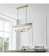 Ascoli Bar Pendant Ceiling Light Antique Brass Plate & Clear Cut Glass 4 x 6W LED E14-3