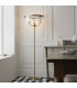 Ascoli Glass Floor Lamp Antique Brass Plate & Clear Cut Glass 3 x 6W LED E14-2