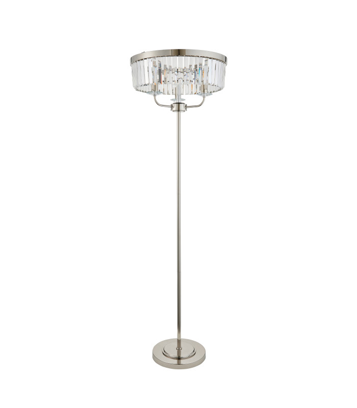 Ascoli Glass Floor Lamp Bright Nickel Plate & Clear Cut Glass 3 x 6W LED E14-7