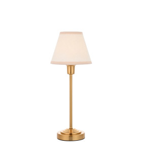 Rise Vintage Brass Finish Table Lamp with Vintage White Fabric Ivy Shade 16cm 7W LED E14-1