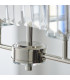 Ascoli Bar Pendant Ceiling Light Bright Nickel Plate & Clear Cut Glass 4 x 6W LED E14-6