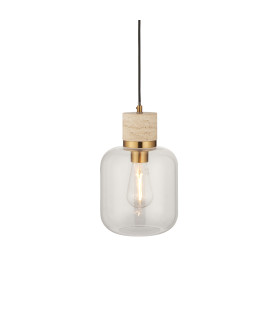 Livorno Cluster Pendant Ceiling Light Antique Brass Plate & Clear Glass 7x E27-1
