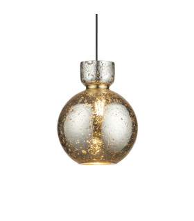 Belvoir Dome Pendant Ceiling Light Brass Plate & Mercury Glass 10W LED E27-1