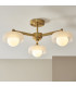 Thistle Pendant Ceiling Light Brushed Aged Brass Plate & Handmade Champagne Glass 3x E14-3