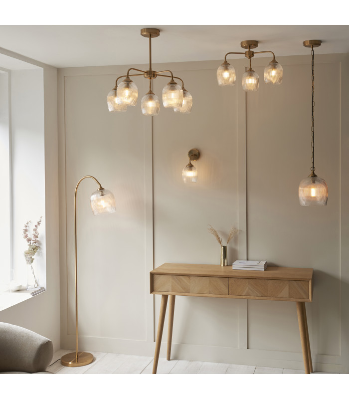 Pillaro Table Lamp Brushed Aged Brass Plate & White Marble E14-7