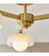 Thistle Pendant Ceiling Light Brushed Aged Brass Plate & Handmade Champagne Glass 3x E14-4