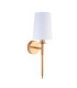 Florence Wall Lamp Vintage Brass Finish & Vintage White Fabric 6W LED E14-7