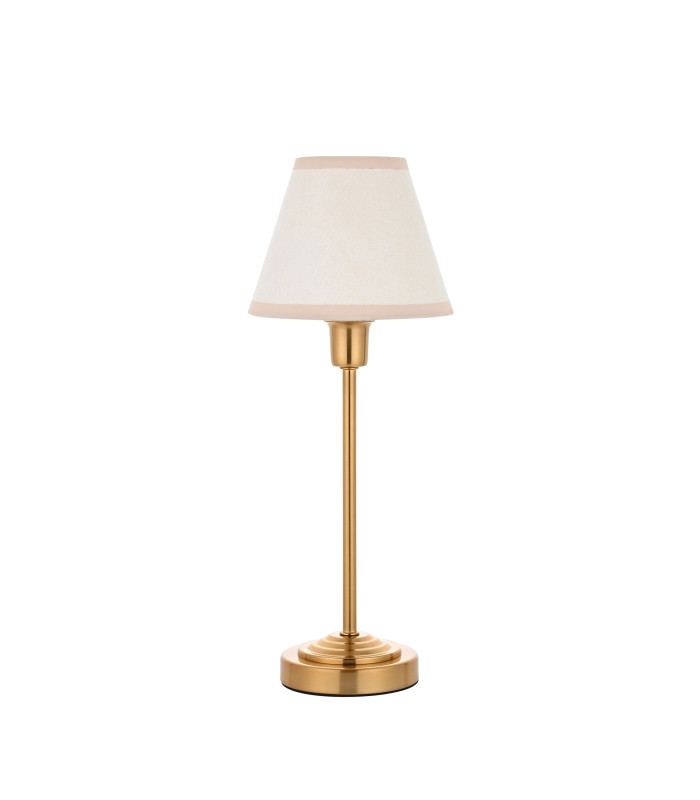 Rise Vintage Brass Finish Table Lamp with Vintage White Fabric Ivy Shade 16cm 7W LED E14-9