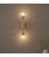 Rome Globe Wall Lights Brushed Aged Brass Plate & Clear Glass 2x LED G9-2