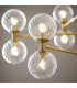 Rome Multi Arm Pendant Ceiling Light Brushed Aged Brass Plate & Clear Glass 12 x 3.2W LED G9 Daylight White-3