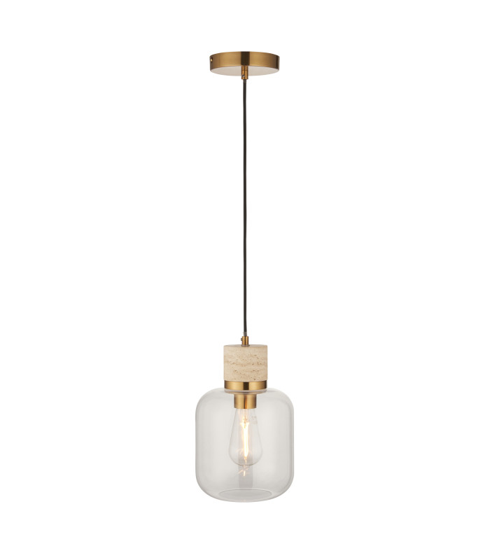 Livorno Cluster Pendant Ceiling Light Antique Brass Plate & Clear Glass 7x E27-8