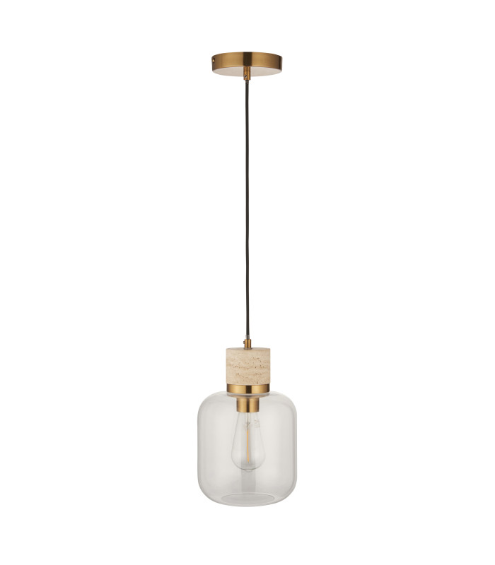 Livorno Cluster Pendant Ceiling Light Antique Brass Plate & Clear Glass 7x E27-9