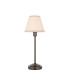 Rise Antique Bronze Plate Table Lamp with Vintage White Fabric Ivy Shade 16cm 7W LED E14-1