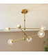 Rome Multi Arm Pendant Ceiling Light Brushed Aged Brass Plate & Clear Glass 6 x 3.2W LED G9 Daylight White-3