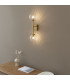 Rome Globe Wall Lights Brushed Aged Brass Plate & Clear Glass 2x LED G9-3