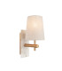 Calista Wall Lamp Vintage Brass White Marble Effect & Natural Linen 7W LED E14-1