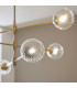 Rome Multi Arm Pendant Ceiling Light Brushed Aged Brass Plate & Clear Glass 6 x 3.2W LED G9 Daylight White-5