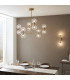 Rome Multi Arm Pendant Ceiling Light Brushed Aged Brass Plate & Clear Glass 12 x 3.2W LED G9 Daylight White-6