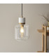 Livorno Cluster Pendant Ceiling Light Bright Nickel Plate & Clear Ribbed Glass 7x E27-3