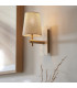 Calista Wall Lamp Vintage Brass White Marble Effect & Natural Linen 7W LED E14-4