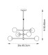 Rome Multi Arm Pendant Ceiling Light Brushed Aged Brass Plate & Clear Glass 6 x 3.2W LED G9 Daylight White-9