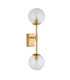Rome Globe Wall Lights Brushed Aged Brass Plate & Clear Glass 2x LED G9-8