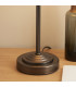 Rise Antique Bronze Plate Table Lamp with Neutral Print Fabric Ikat Shade 16cm 7W LED E14-6