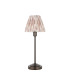 Rise Antique Bronze Plate Table Lamp with Neutral Print Fabric Ikat Shade 16cm 7W LED E14-9