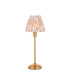 Rise Vintage Brass Finish Table Lamp with Neutral Print Fabric Ikat Shade 16cm 7W LED E14-1