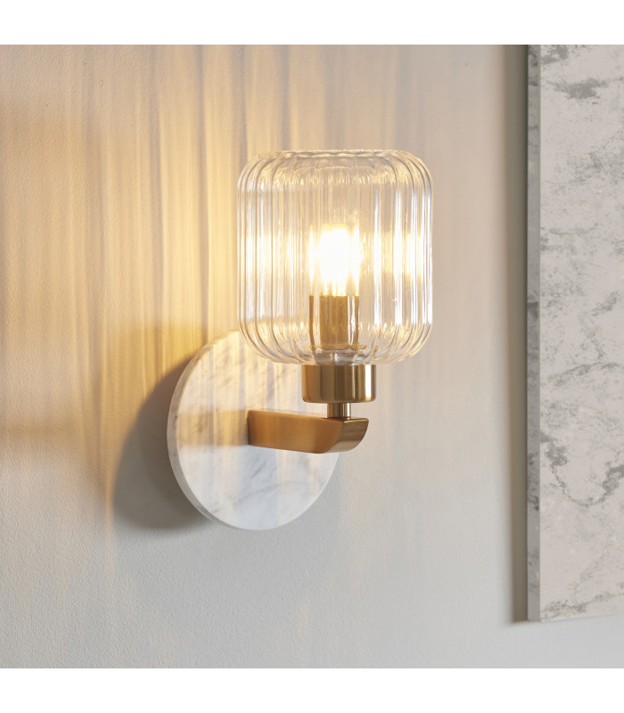 Livorno Cluster Pendant Ceiling Light Antique Brass Plate & Clear Ribbed Glass 7x E27-2