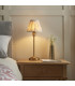 Rise Vintage Brass Finish Table Lamp with Neutral Print Fabric Ikat Shade 16cm 7W LED E14-2