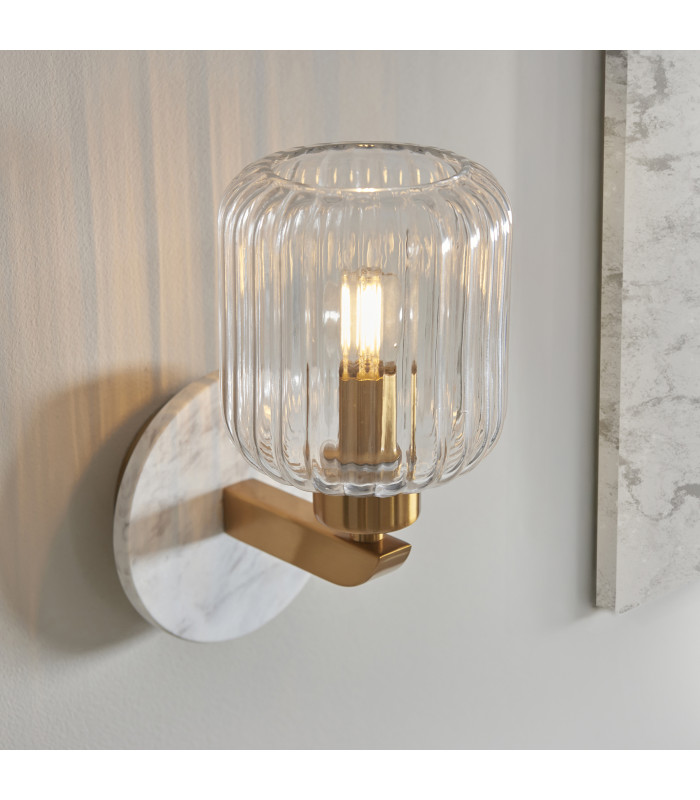 Livorno Cluster Pendant Ceiling Light Antique Brass Plate & Clear Ribbed Glass 7x E27-3
