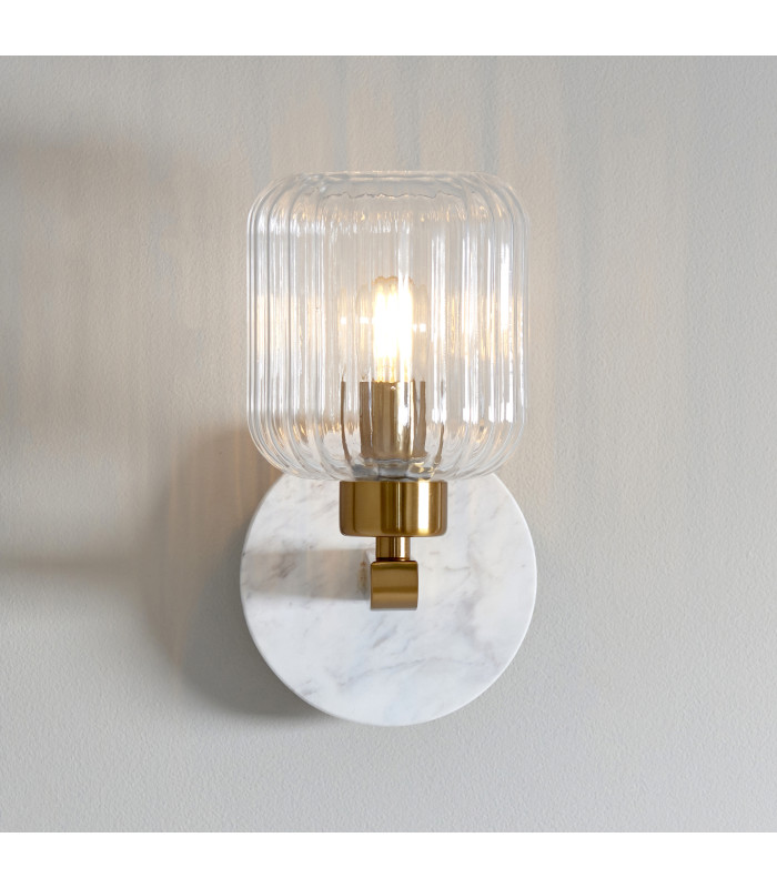 Livorno Cluster Pendant Ceiling Light Antique Brass Plate & Clear Ribbed Glass 7x E27-4