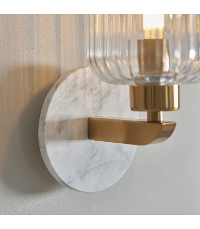 Livorno Cluster Pendant Ceiling Light Antique Brass Plate & Clear Ribbed Glass 7x E27-6